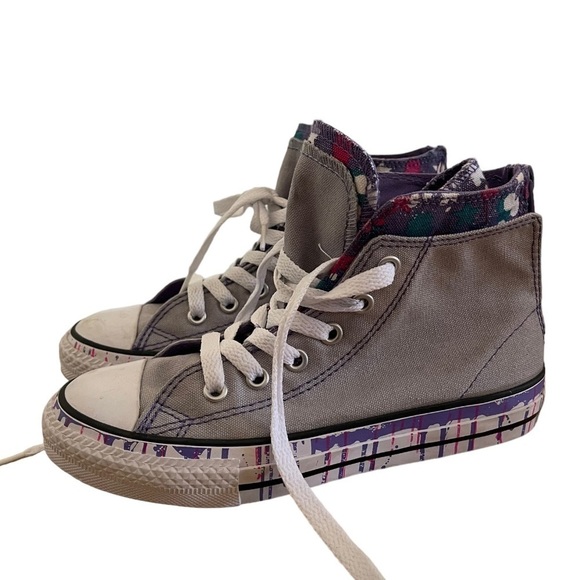 Converse Girls High Top Sneakers | Size 1 Kids | Lucky Stone | Worn Once - Picture 1 of 6